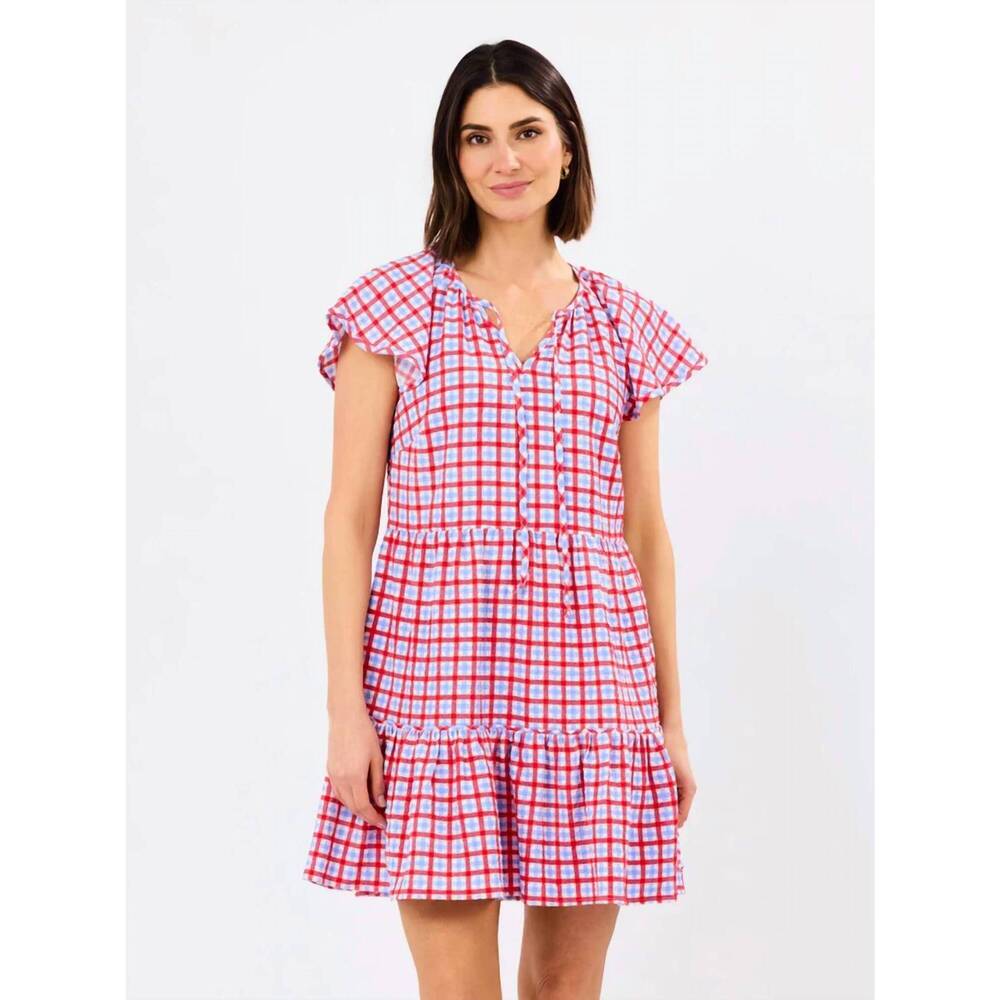 NEW MARY SQUARE lillian dress in gingham red/blue